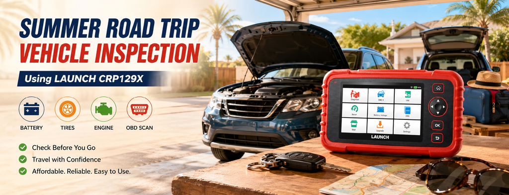 Comprehensive Summer Road Trip Vehicle Inspection Guide Using LAUNCH CRP129X