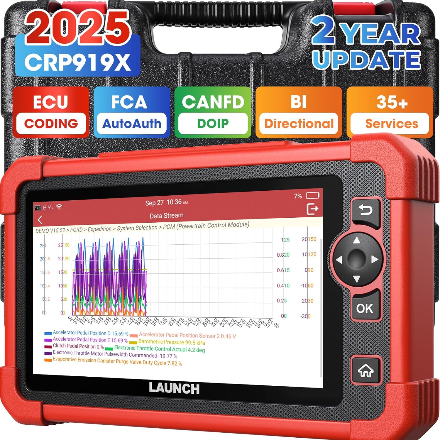 LAUNCH X431 CRP919X OBD2 Scanner with 2 Year Free Update