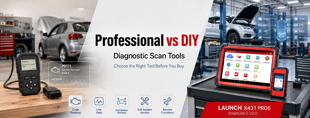 Professional vs DIY Diagnostic Scan Tools: How to Choose the Right Scanner for Your Vehicle Needs