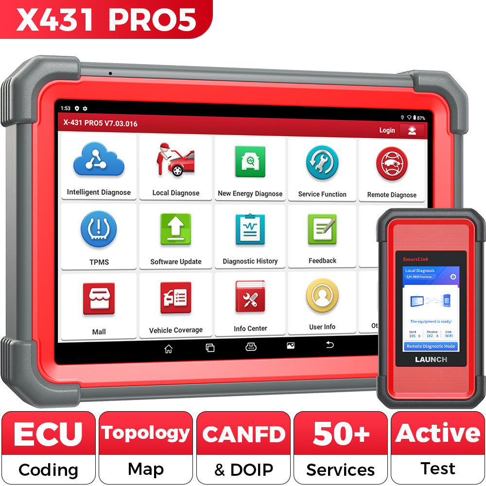 Escáner de diagnóstico y programador de ECU Launch X431 Pro5