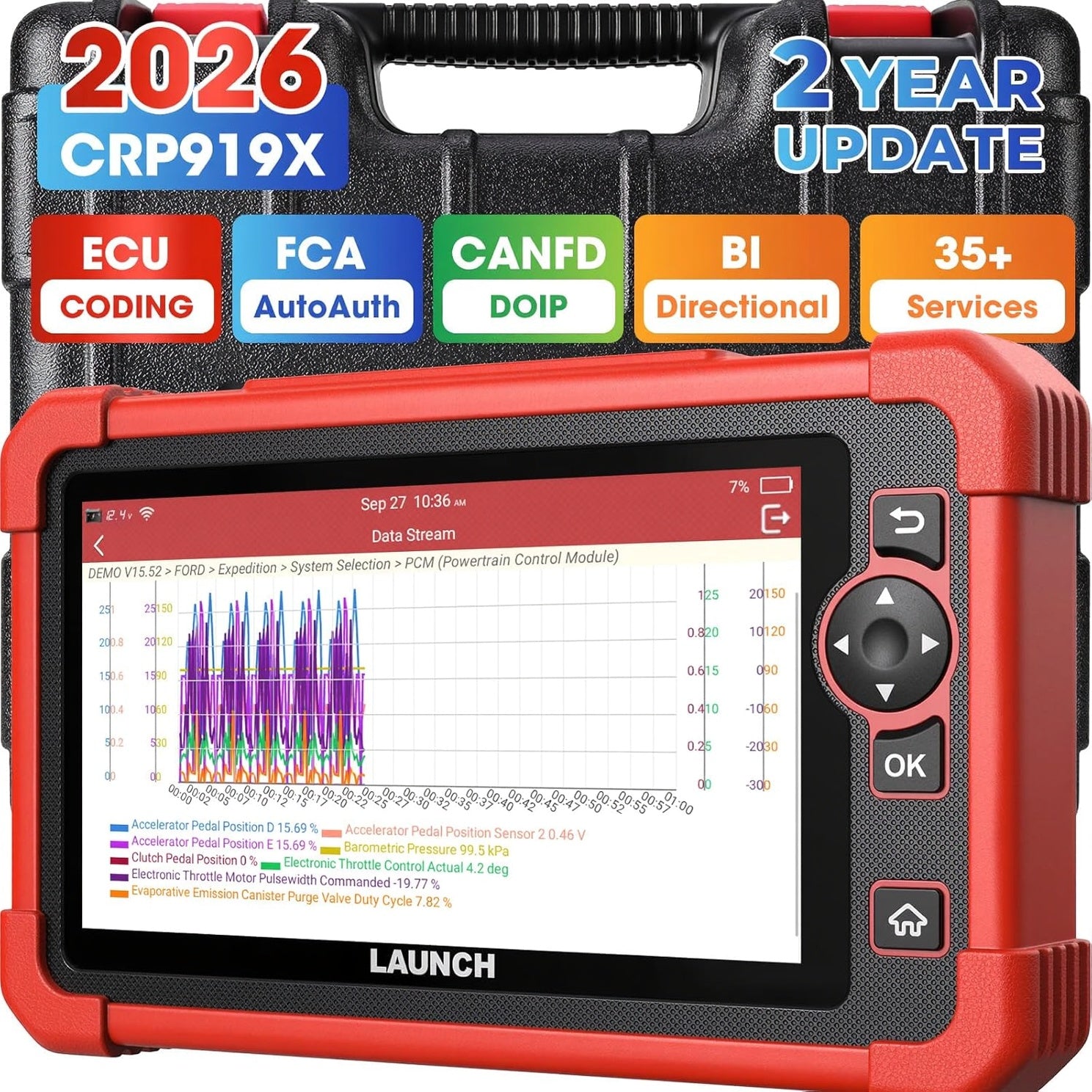 LAUNCH X431 CRP919X OBD2 Scanner with 2 Year Free Update