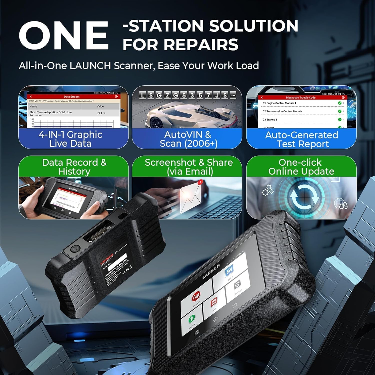 Escáner para coches Launch X431 Creader Elite 2.0 BBA OBD2
