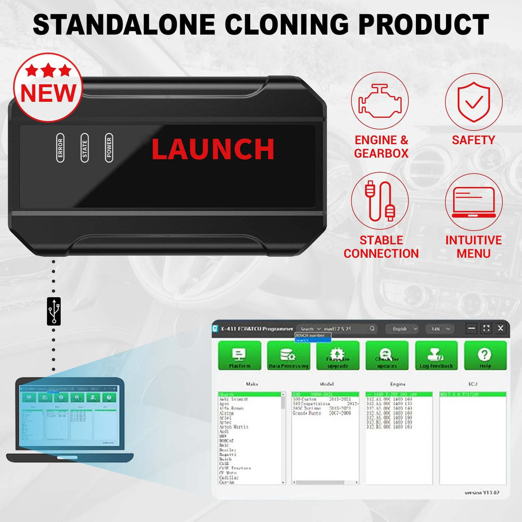 Launch X431 ECU & TCU Programmer Support ECU Read & Write Standalone C ...